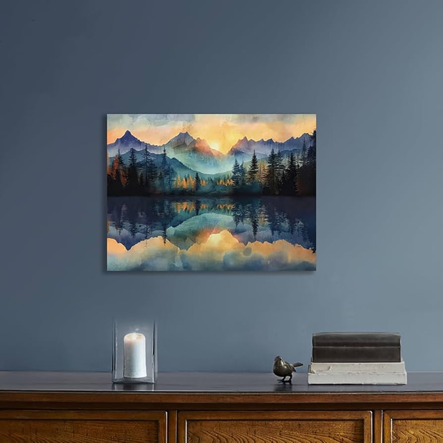 絵画 Mountain Landscape Fall Mountain Landscape II – TheGOATWallArt
